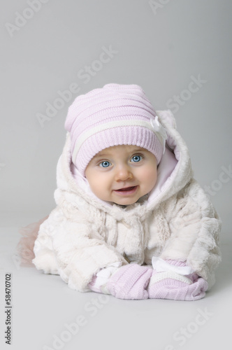 baby girl in winter clothes