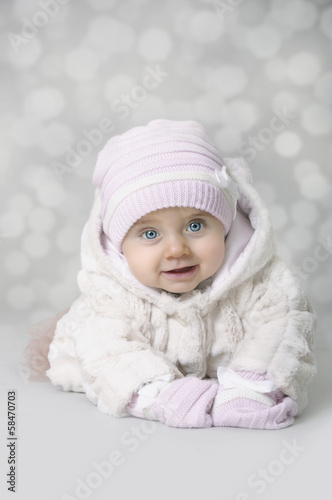 baby girl in winter clothes