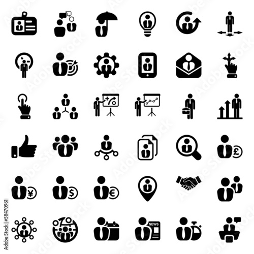 iconset business people black