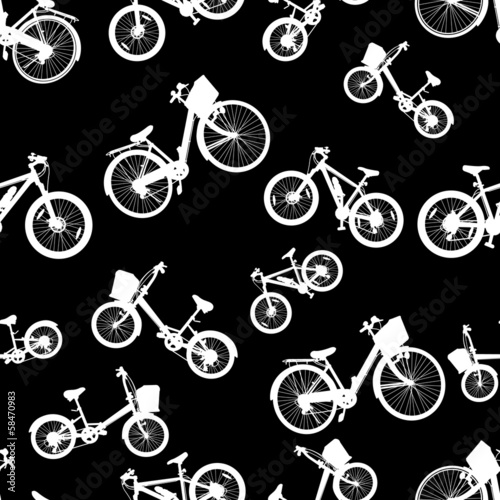 seamless white bicycle bike vector