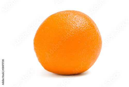 Close up of an orange, isolated on white background