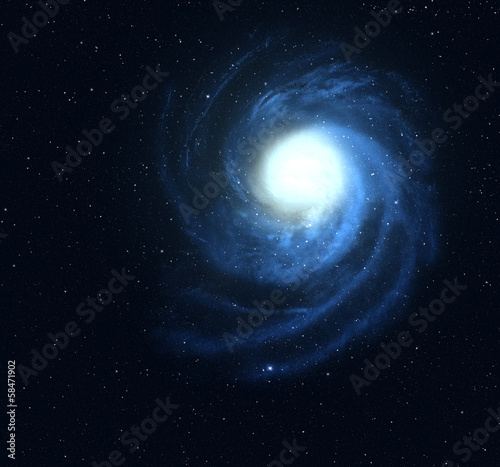 Spiral galaxy in deep space.