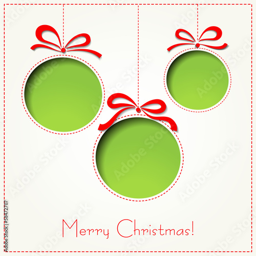 Vector Merry Christmas Paper greeting card