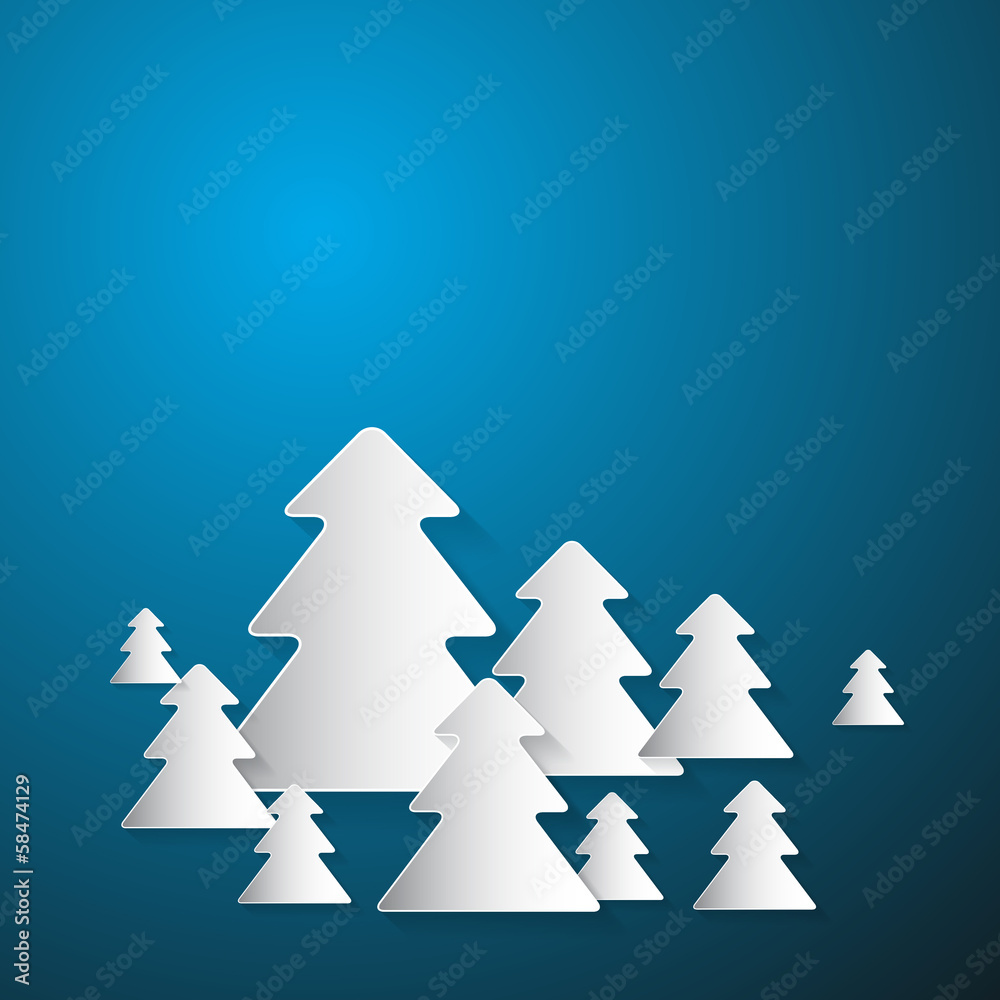 Fototapeta premium Blue Abstract Vector Merry Christmas Background