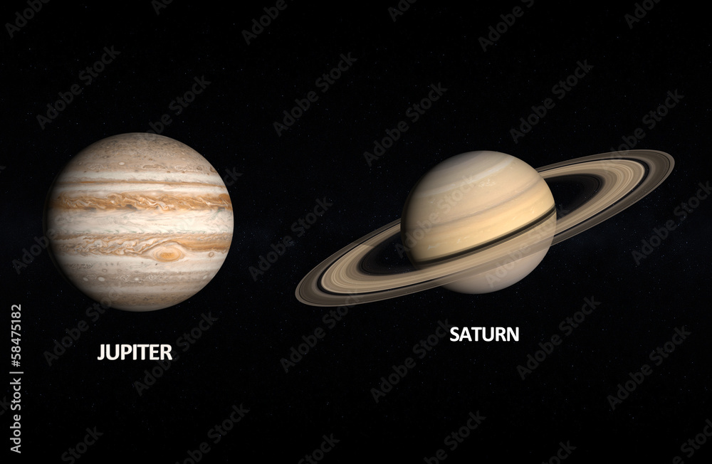 Naklejka premium Planets Jupiter and Saturn