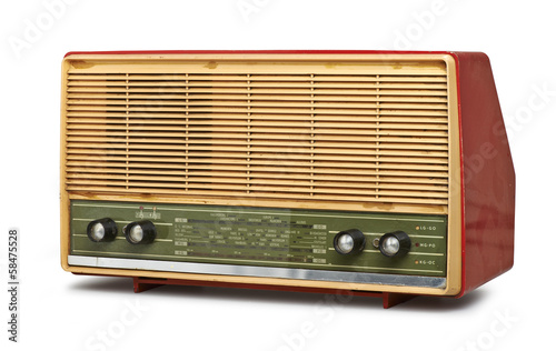 grungy vintage radio isolated (clipping path)