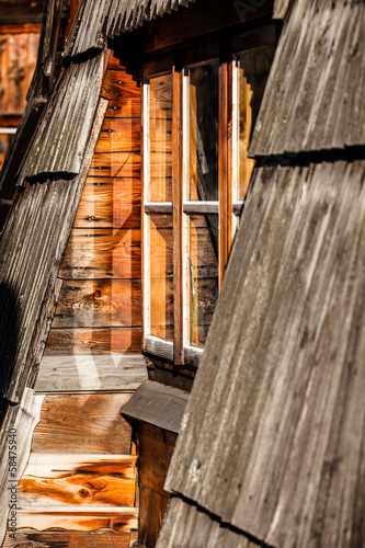 Traditional polish wooden hut from Zakopane, Poland. photo