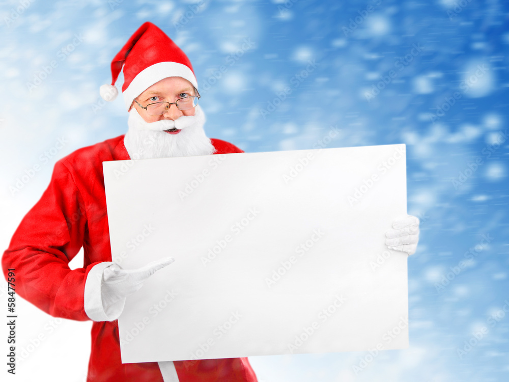 Santa Claus with Blank Board Santa Claus with Blank Board