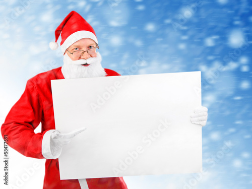 Santa Claus with Blank Board © Sabphoto