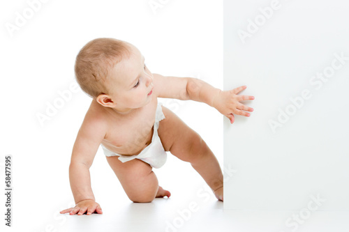 baby boy peeking out poster