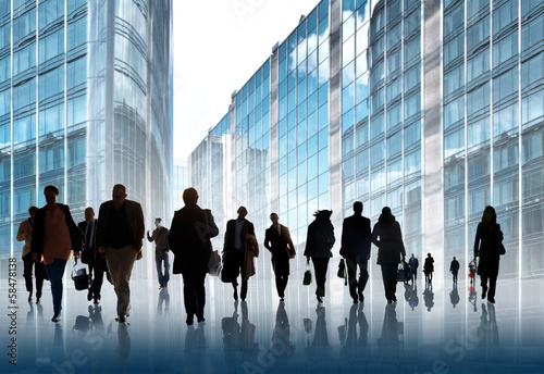 A large group of business people.