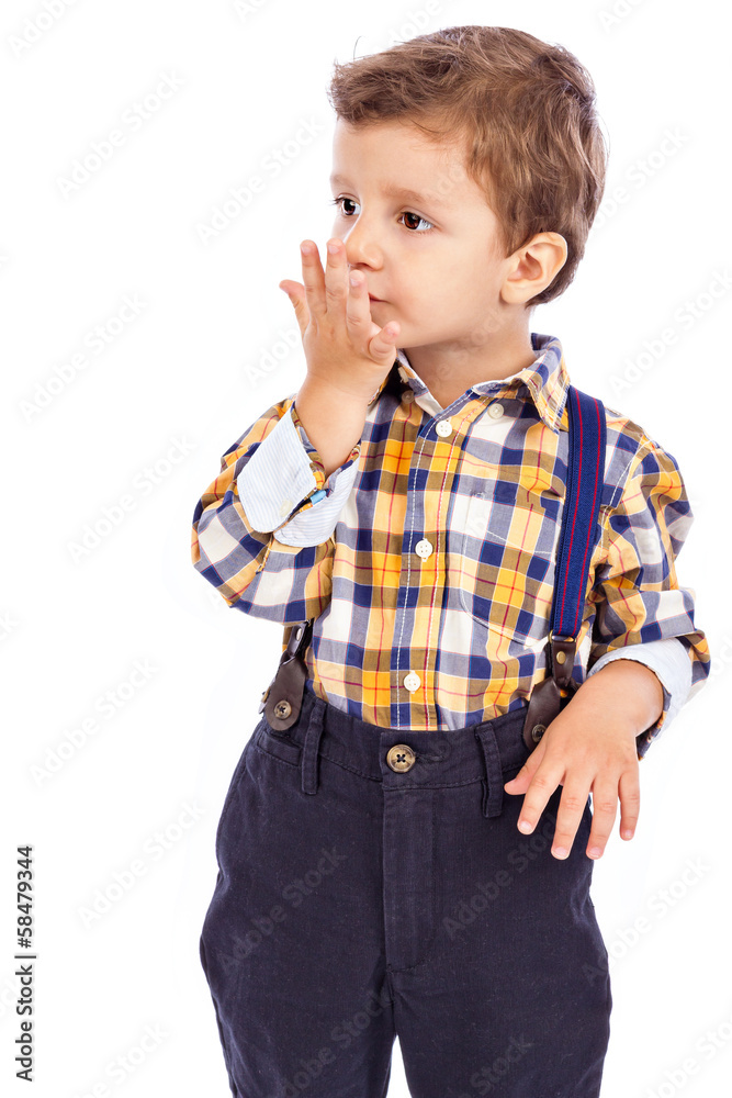 Portrait of an adorable little boy sending a kiss Portrait of an adorable little boy sending a kiss