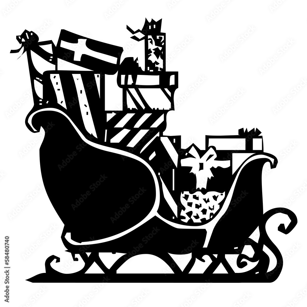 Schlitten Rentier Weihnachten Silhouette Vektor Schlitten Rentier Weihnachten Silhouette Vektor