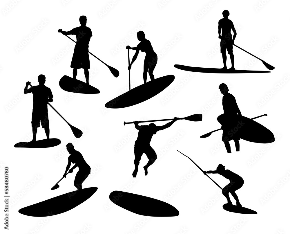Fototapeta premium SUP Silhouettes #2