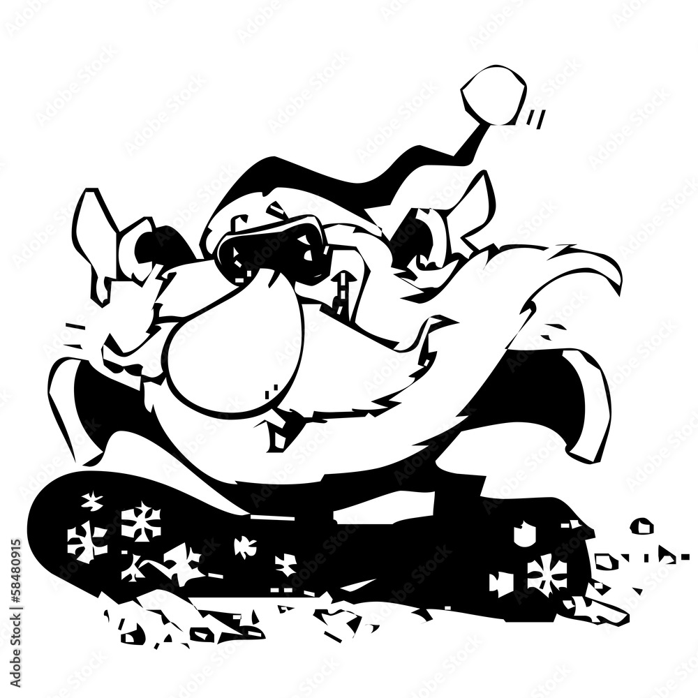 Weihnachten Weihnachtsmann Silhouette Vektor Stock-Vektorgrafik | Adobe