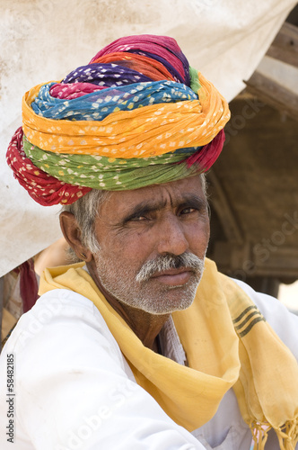 colorful turban, costume, Rajasthan, rural India