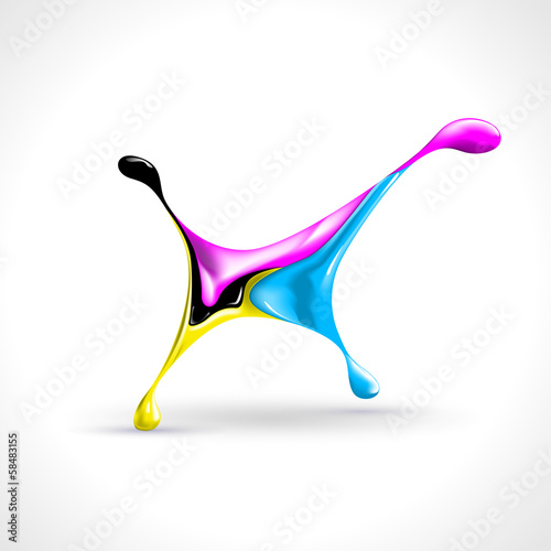 Vector splashing CMYK