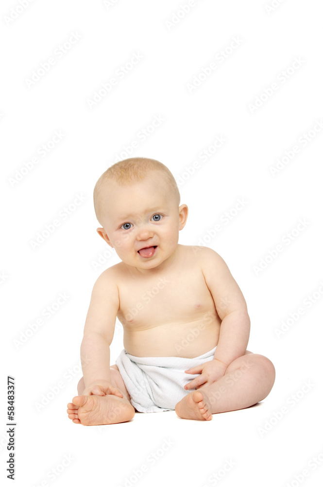 Baby sat isolated on a white background Baby sat isolated on a white background