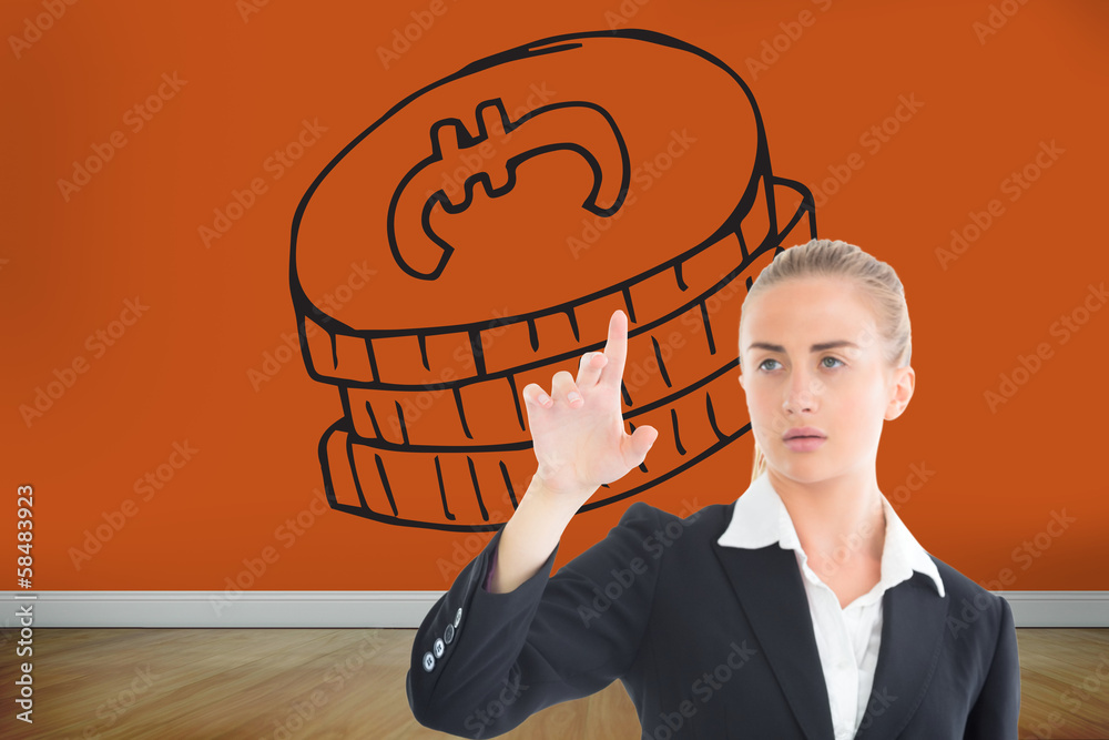 Composite image of businesswoman pointing somewhere Composite image of businesswoman pointing somewhere