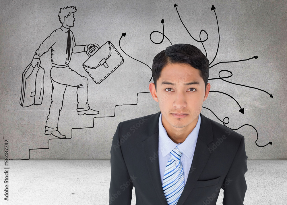 Composite image of serious asian businessman Composite image of serious asian businessman