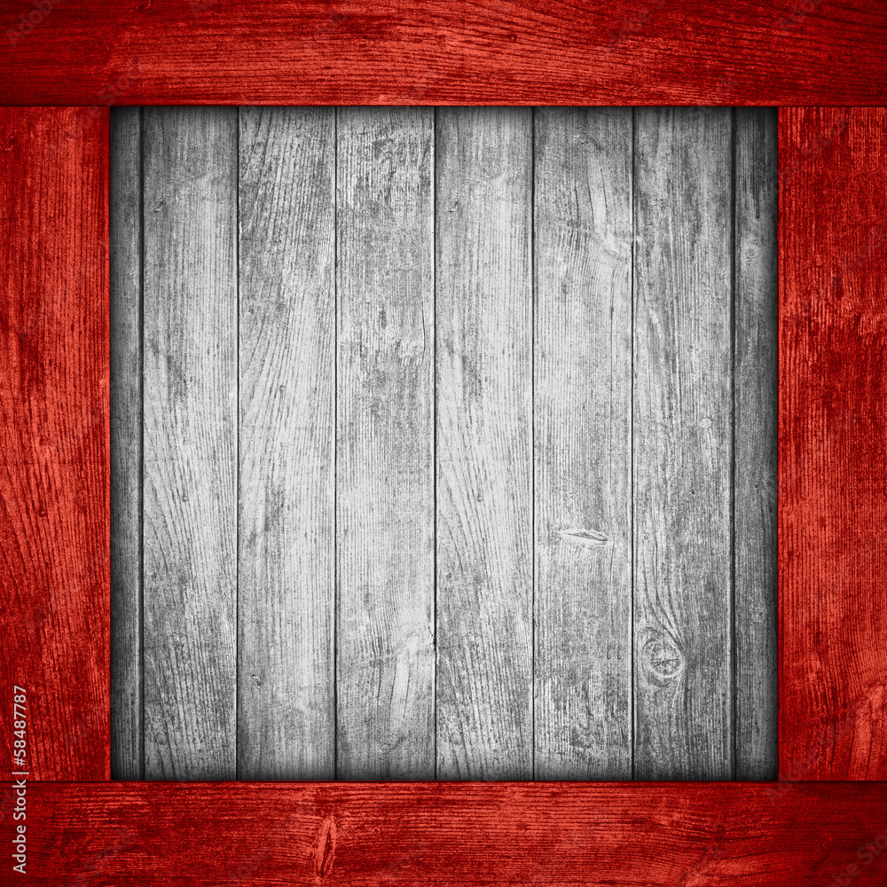 Fototapeta premium white wooden background in red wood frame
