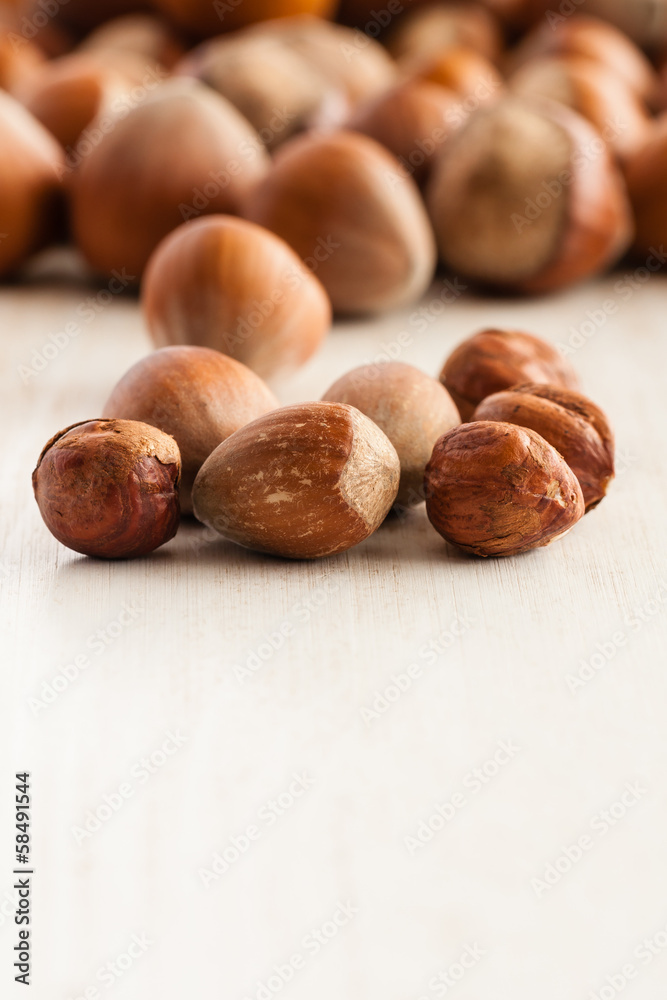 Hazelnuts close up Hazelnuts close up