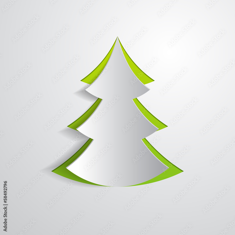 fir tree cut in paper fir tree cut in paper