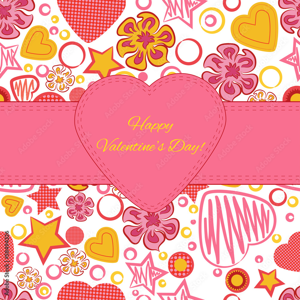 Happy Valentine's Day. Greeting card. Vector illustration