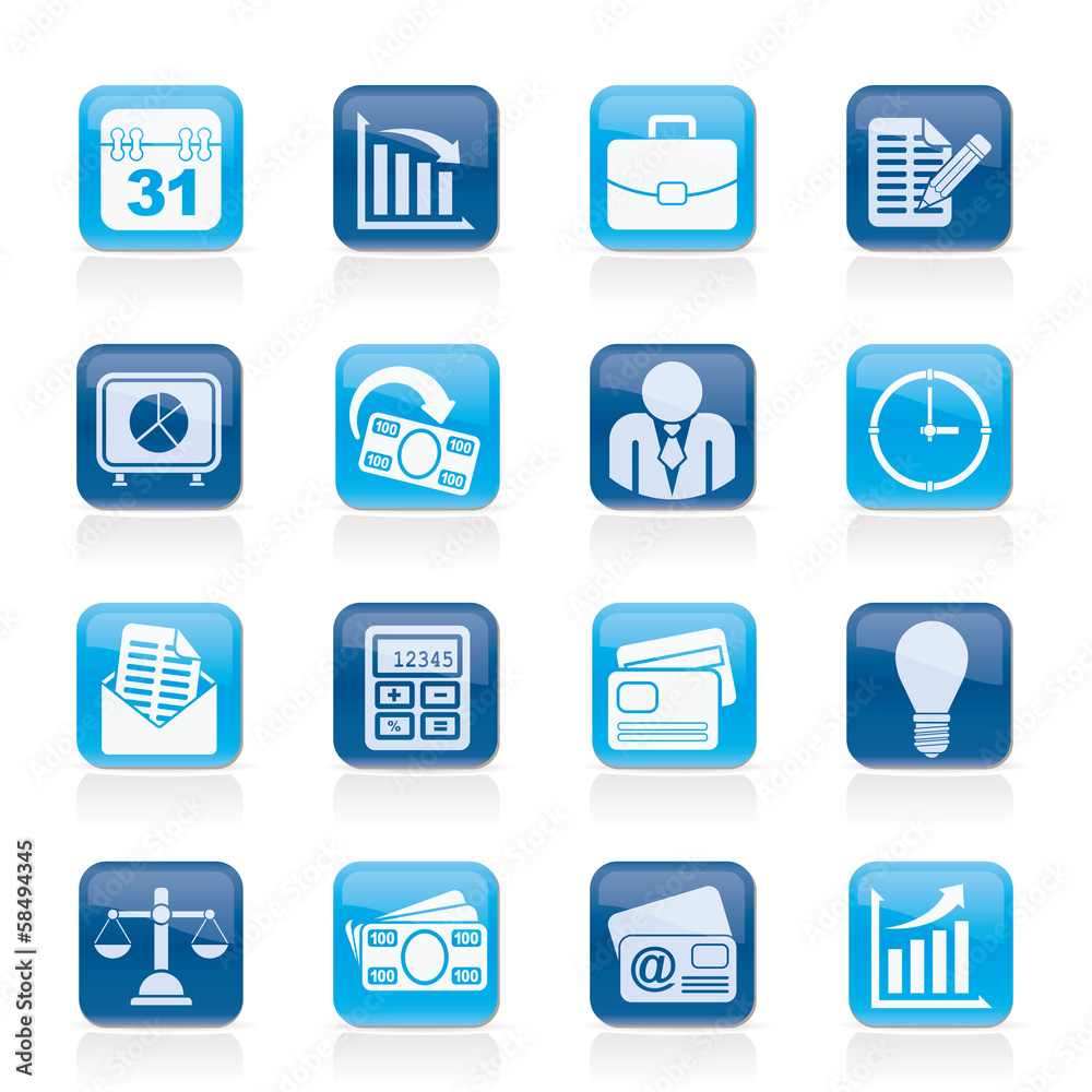 Business and office icons - vector icon set Business and office icons - vector icon set