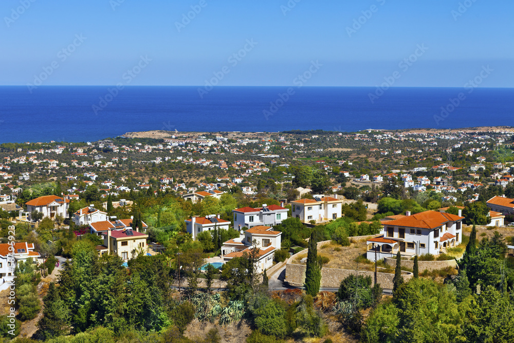 Areal view of Cyprus landscape.