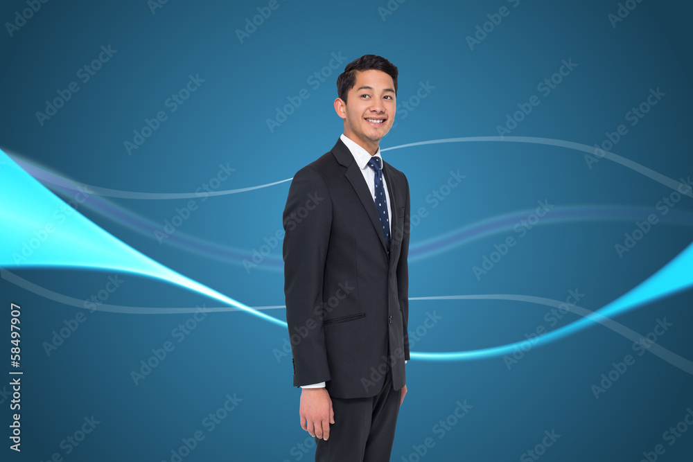 Composite image of smiling asian businessman Composite image of smiling asian businessman