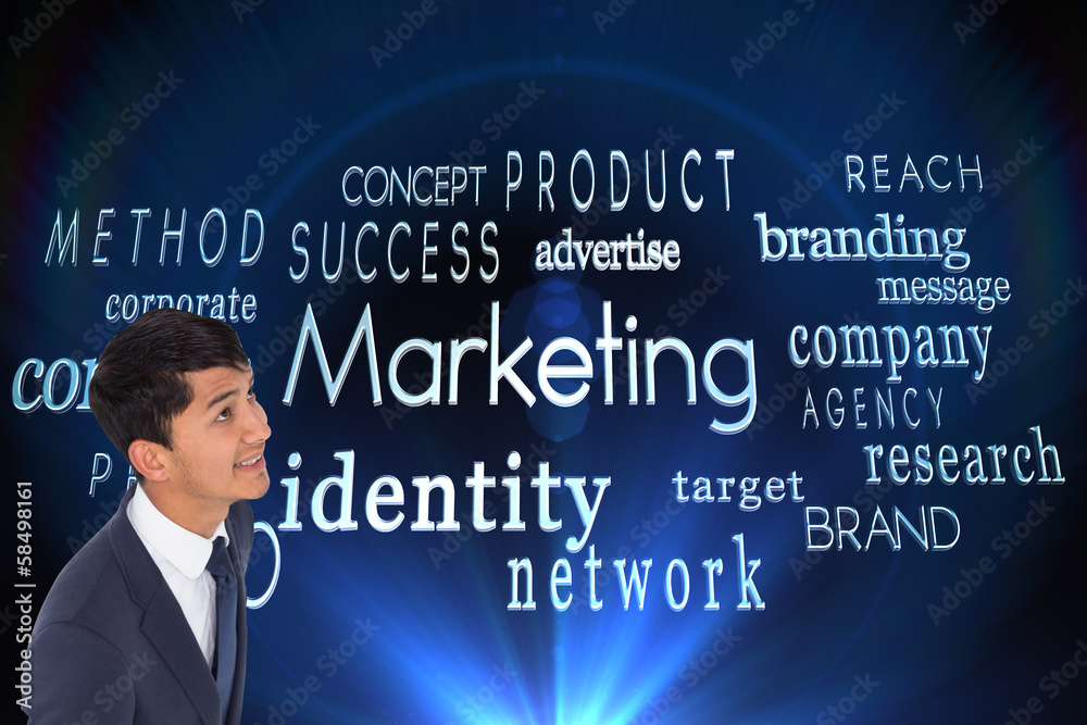 Composite image of smiling casual businessman walking Composite image of smiling casual businessman walking