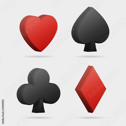 Vector 3d card symbols
