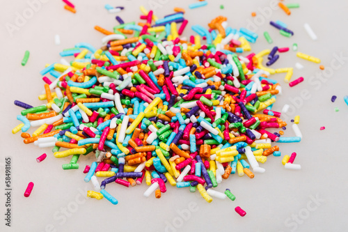 heap of decorating colored sugar jimmies