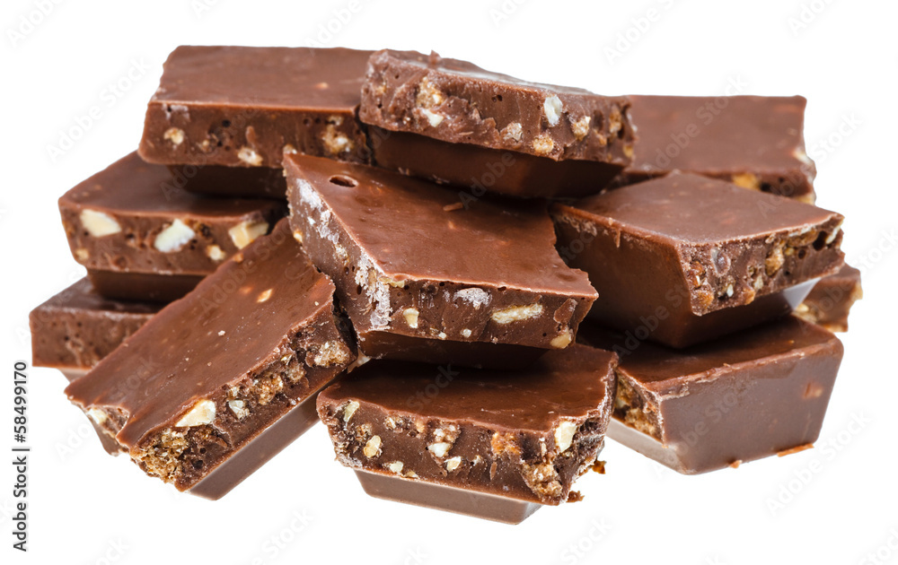 heap of broken milk brown chocolate with caramel heap of broken milk brown chocolate with caramel