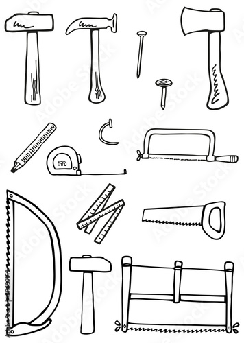 Carpentry tools doodles