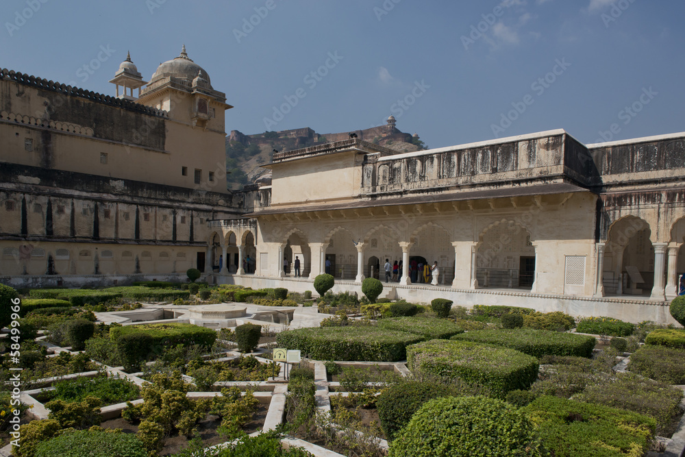 Gardens in Amber Fort near Jaipur