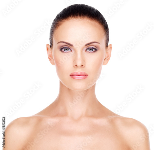 Healthy face of the beautiful woman