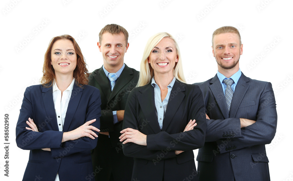 Group of business people isolated on white