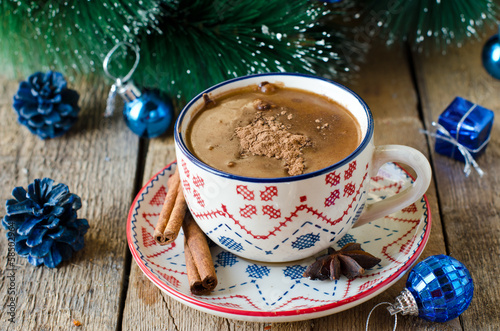 Christmas hot chocolate with spice