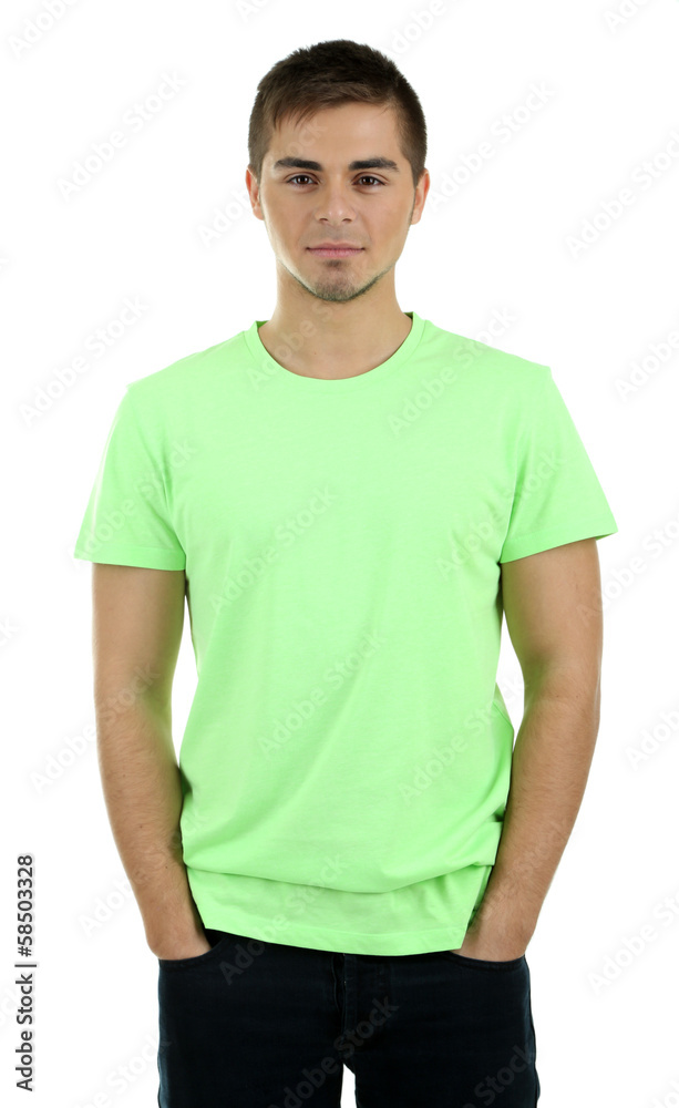 Handsome young man isolated on white