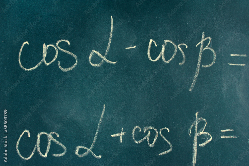 Math formula written on blackboard with chalk. Math formula written on blackboard with chalk.