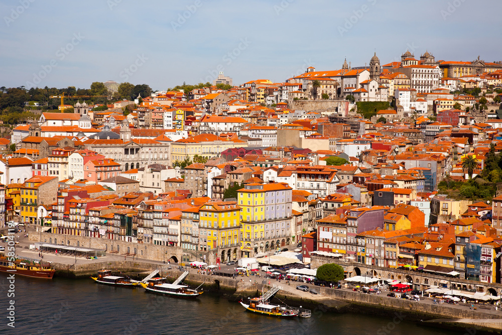 hill with old town of Porto and river Douro, Portugal