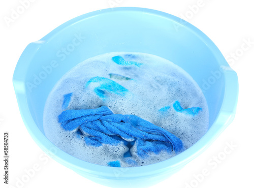 Soaking things in bowl isolated on white