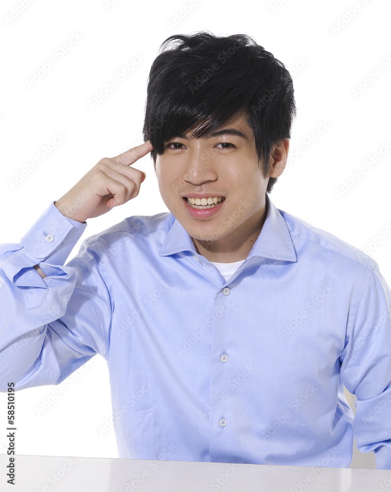 young businessman on white background, looking at you young businessman on white background, looking at you
