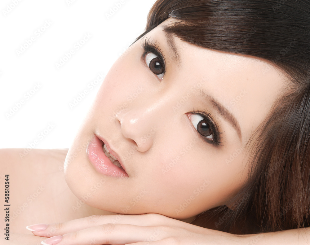 Close up of beautiful asian woman face
