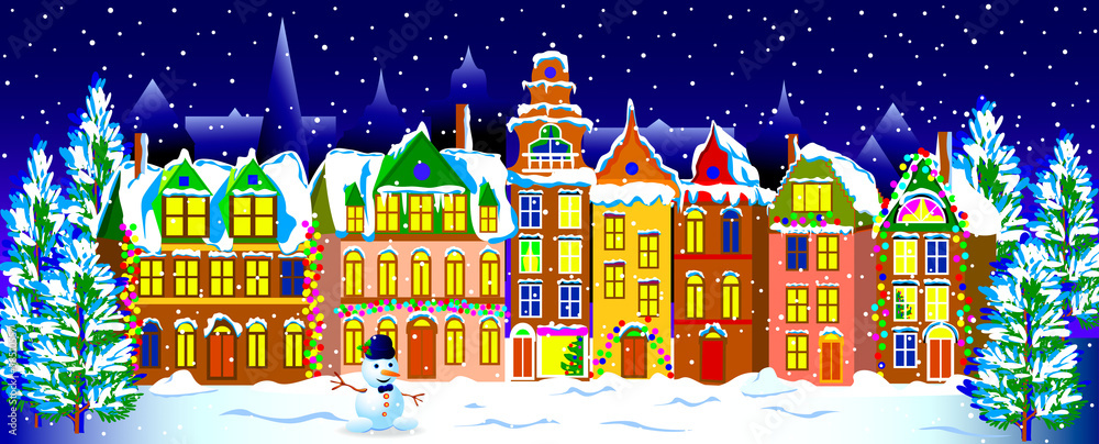 Winter night in the old town