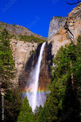 Obraz na plátne Yosemite Bridalveil fall waterfall California