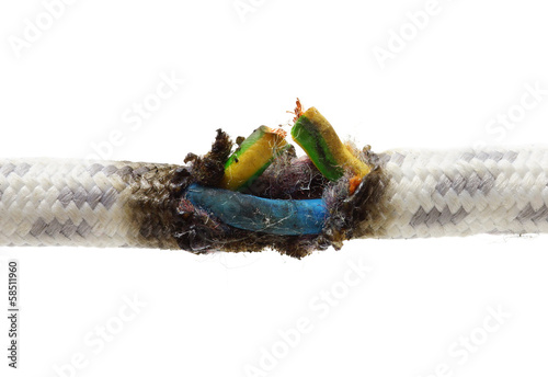 short circuit, burnt cable