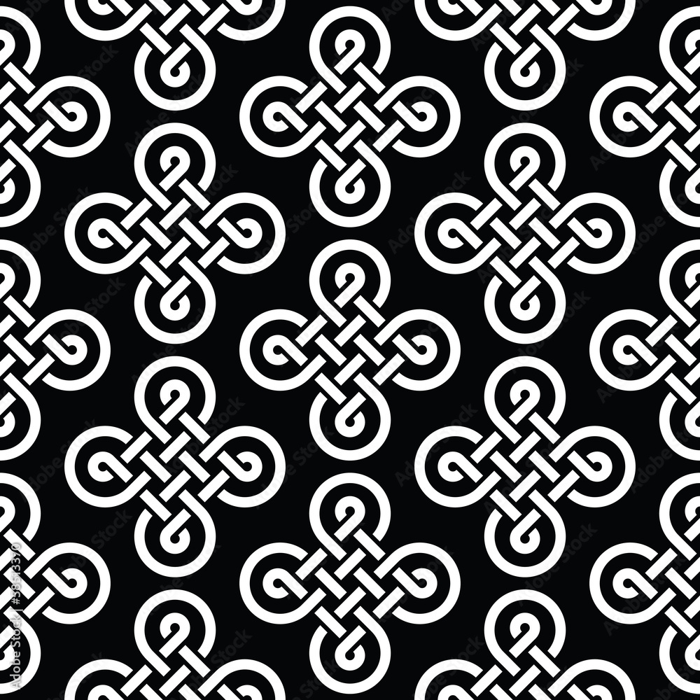 Celtic irish knots seamless pattern, vector background